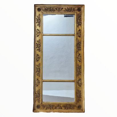 TRIPARTITE MIRROR with frame, possibly Swiss...