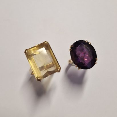 2 RINGS Circa 1950 in yellow gold 750 Millièmes...