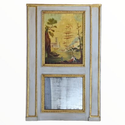 A Louis XVI period GLACE TRUMEAU in relacquered...