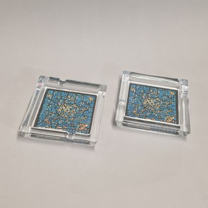 AIR FRANCE Circa 1974 - TWO ASHTRAYS in molded...