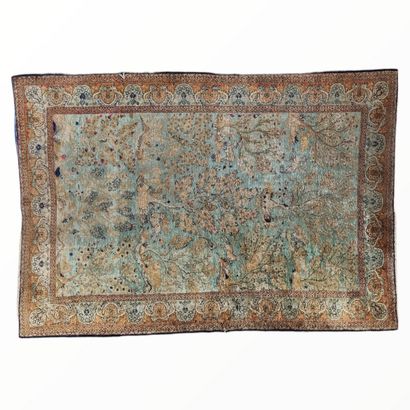 Ghoum silk carpet (cotton warp and weft,...