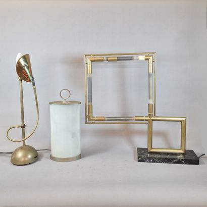 THREE DESIGNER LAMPS :
- ONE D'APRES ADNET,...