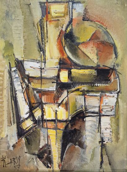 Roger LERSY (1920-2004)
Yellow piano - 1957
OIL...
