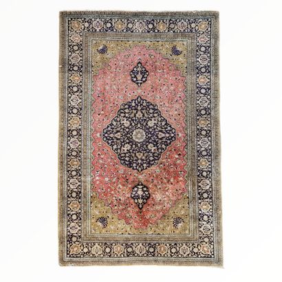 SILK GHOUM CARPET (cotton warp and weft,...
