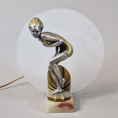 Art Deco style silver and gold patina regula...