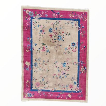 CHINESE RUG (cotton warp and weft, wool pile)...