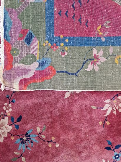 CHINESE RUG (cotton warp and weft, wool pile)...