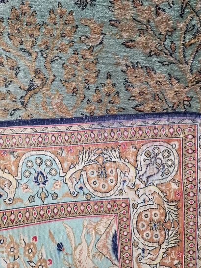 Ghoum silk carpet (cotton warp and weft,...