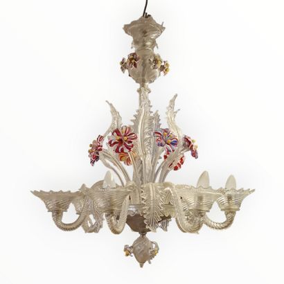 8 LAMP LUSTER - Venice, Murano, Mid-20th...