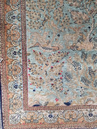 Ghoum silk carpet (cotton warp and weft,...