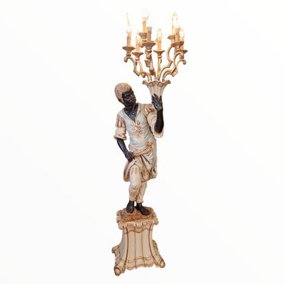 LAMPADAIRE IN THE FORM OF A NUBIAN PORTE...