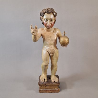 17th century repolychromed and gold relacquered...