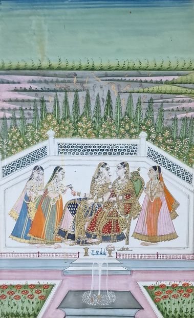 PAIR OF MINIATURES, India, Rajasthan School,...