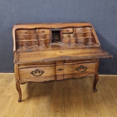 SCRIBANE COMMODE WITH ARBALETTED FRONT -...