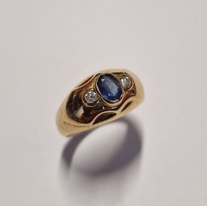 DOME RING Circa 1970 in yellow gold 750 Millièmes...