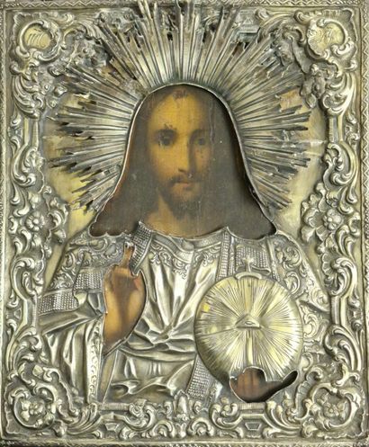 RUSSIA
Icon of Christ Pantocrator.
Oil on...