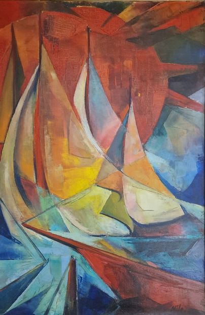 MILO (20TH CENTURY)
Sailboats
OIL ON CANVAS
Signed...