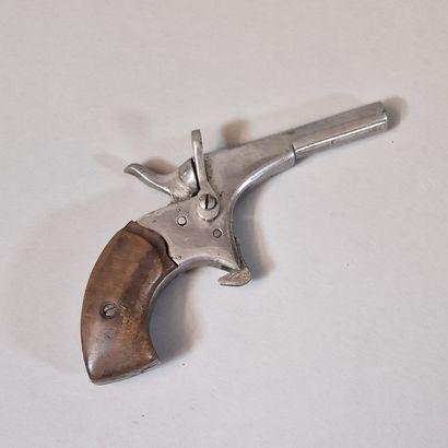 CYCLIST PISTOL Circa 1900, single-shot, walnut...