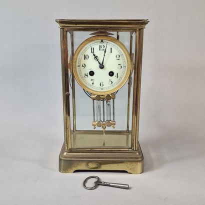 CAGE CLOCK Circa 1860-1880 in gilt brass...