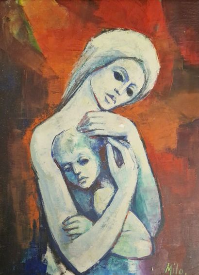 MILO (20th century)
Maternity
2 OIL PAINTINGS
Signed...