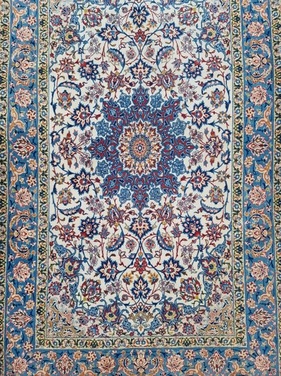 ISPAHAN RUG (cotton warp and weft, wool pile),...