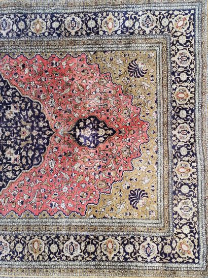 SILK GHOUM CARPET (cotton warp and weft,...