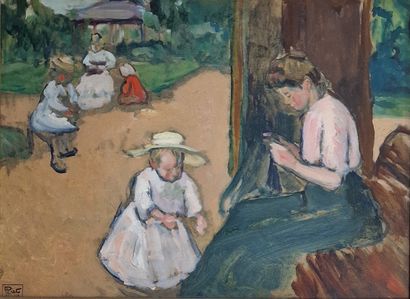 Fernand PIET (1869-1942)
Scene in a park
OIL...