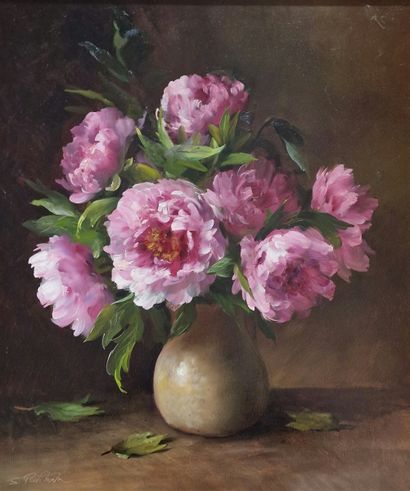 Sergueï TOUTOUNOV (Né en 1958)
Vase de pivoines
HUILE...
