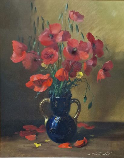 Sergueï TOUTOUNOV (Né en 1958)
Vase de coquelicots...