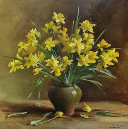 Sergueï TOUTOUNOV (Né en 1958)
Vase de jonquilles
HUILE...