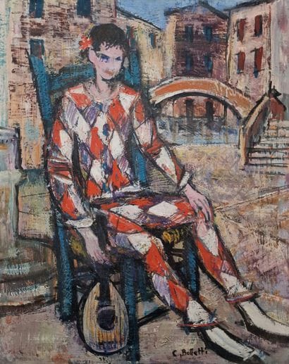 César BOLLETTI (c.1915-1995)
Arlequin
HUILE...