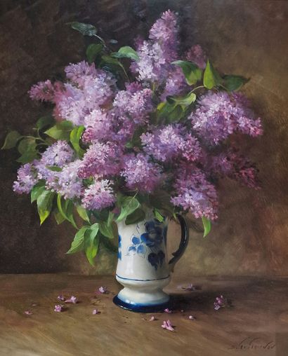 Sergueï TOUTOUNOV (Né en 1958)
Vase de lilas
HUILE...