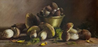 Sergueï TOUTOUNOV (Né en 1958)
Cèpes et bassine...