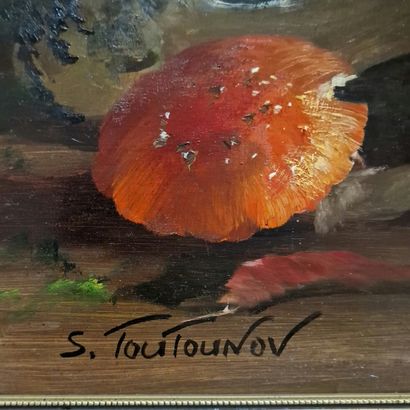 Sergueï TOUTOUNOV (Né en 1958)
Panier d'amanites...
