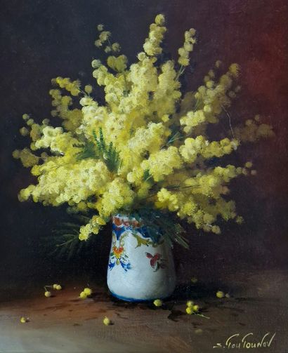 Sergueï TOUTOUNOV (Né en 1958)
Vase de mimosa
HUILE...