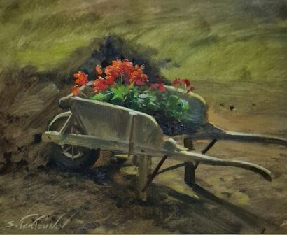 Sergueï TOUTOUNOV (Né en 1958)
Géraniums...