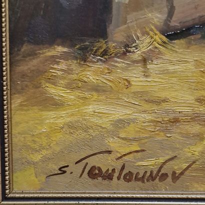 Sergueï TOUTOUNOV (Né en 1958)
Les oies sortant...