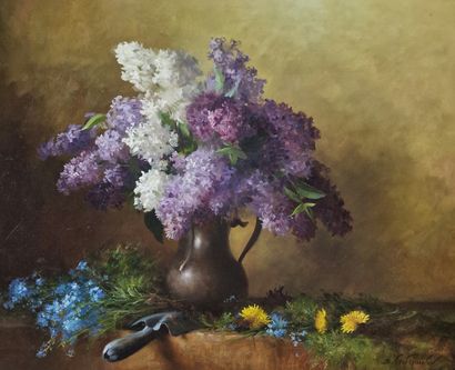 Sergueï TOUTOUNOV (Né en 1958)
Vase de lilas...