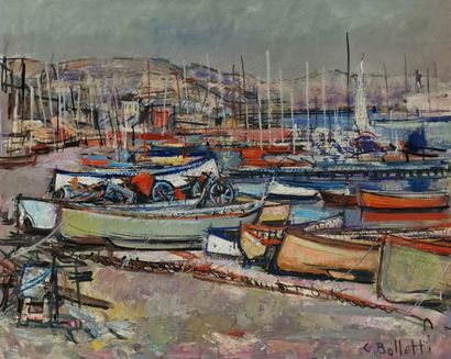 César BOLLETTI (c.1915-1995)
Port of Bordighera,...
