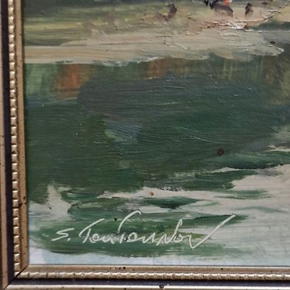 Sergueï TOUTOUNOV (Né en 1958)
Vue d'un lac...