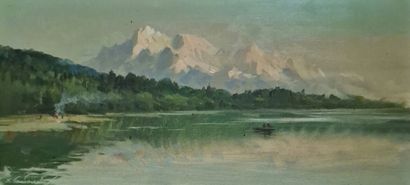 Sergueï TOUTOUNOV (Né en 1958)
Vue d'un lac...