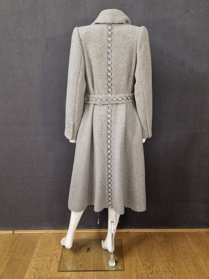 Alexander MCQUEEN - Grey mottled wool coat...