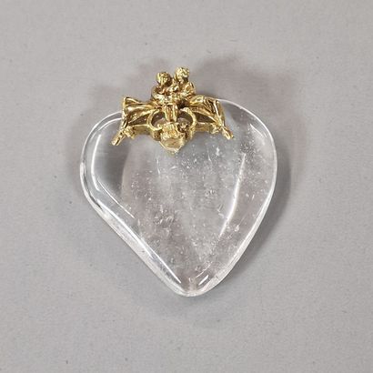 GOOSSENS - Rock crystal HEART surmounted...