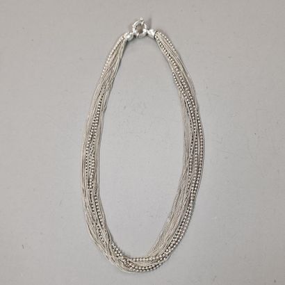 925 Millièmes silver modern CHOKER necklace...