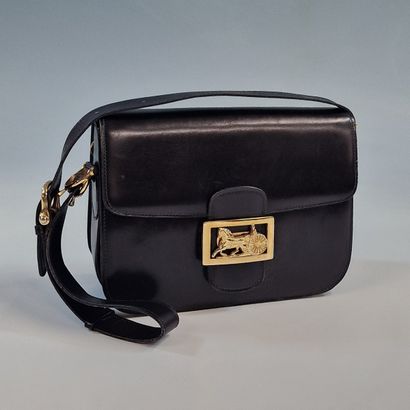 CELINE - 24cm BAG in smooth black calfskin,...
