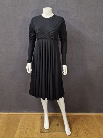 Morgane LE FAY - Dress in black jersey with...