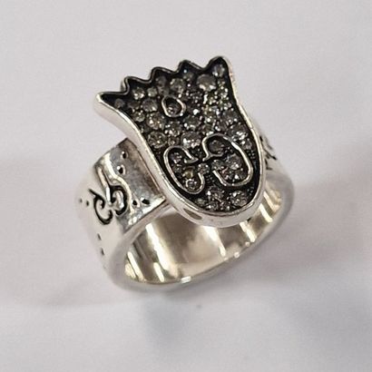 GUCCI - BAGUE en argent 925 millièmes siglé,...