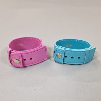 LALIQUE PARIS, 2 Modern BRACELETS in pink...