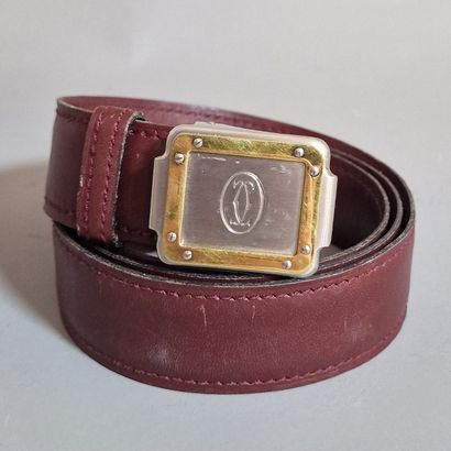 Must de CARTIER - 29mm burgundy leather belt...