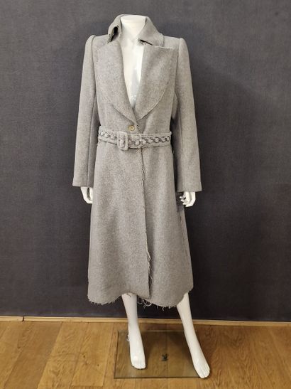 Alexander MCQUEEN - Grey mottled wool coat...